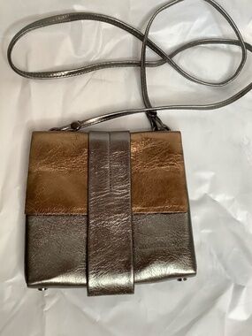 Danielle Lehavi Metallic Leather Crossbody Purse